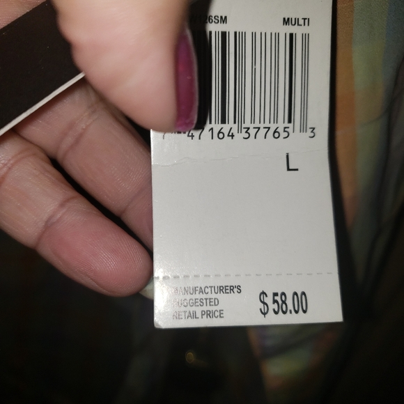 NWT Northern Isles mens plaid shirt sz L pastel colors - Picture 2 of 5